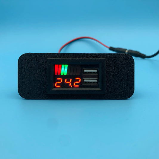 Top Dash Rail Voltmeter & USB Charger