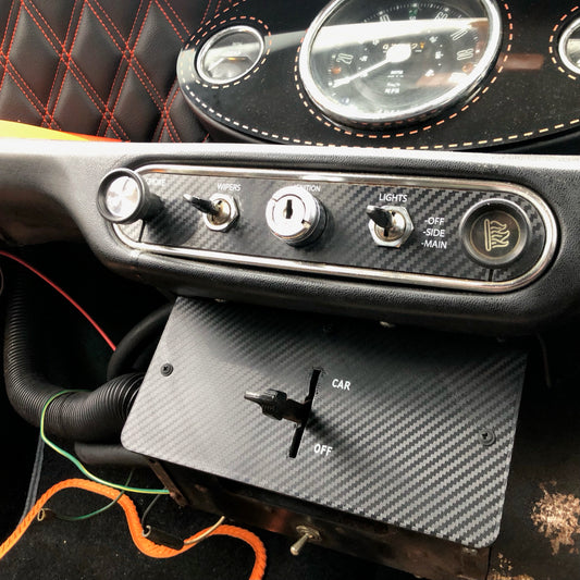 MK2 Switch Panel Facia Panel - Carbon Effect - Classic Mini