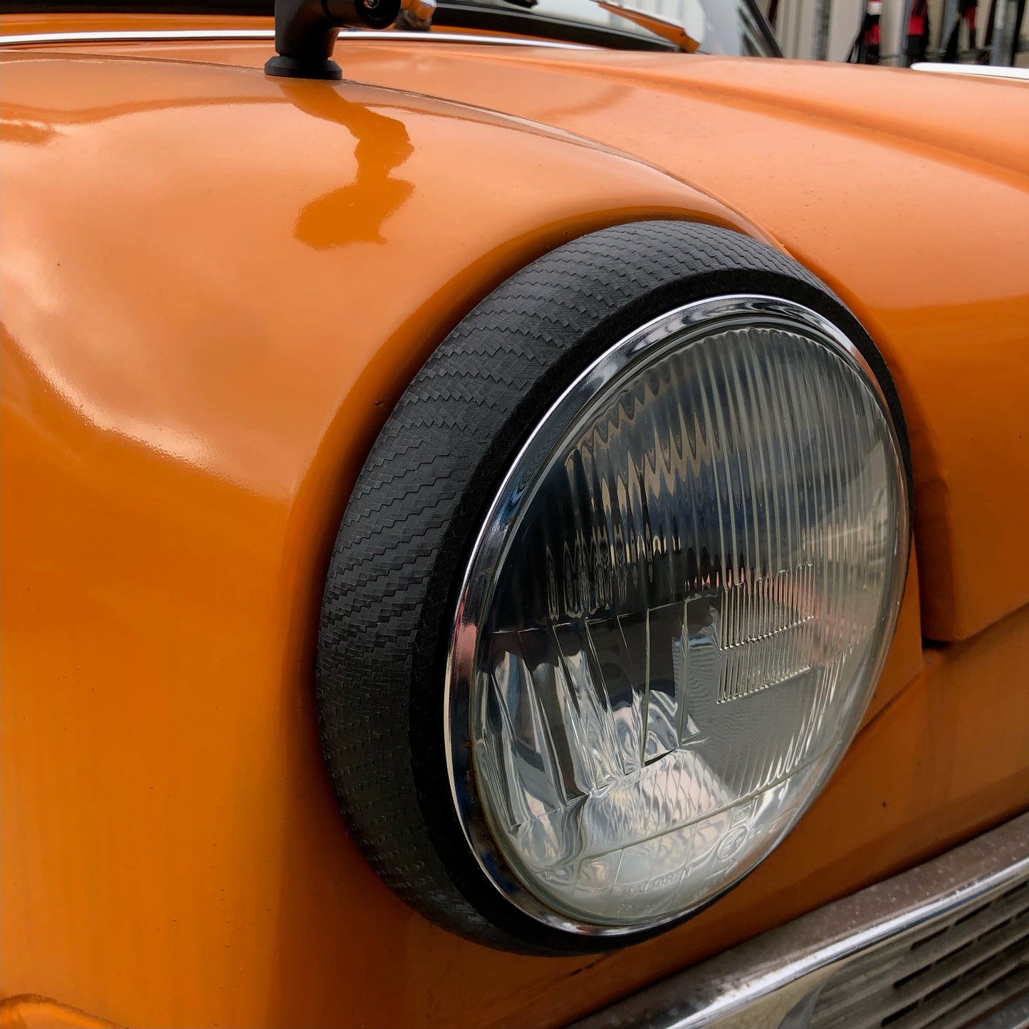 Classic Mini Carbon Fiber Effect Headlight Rings