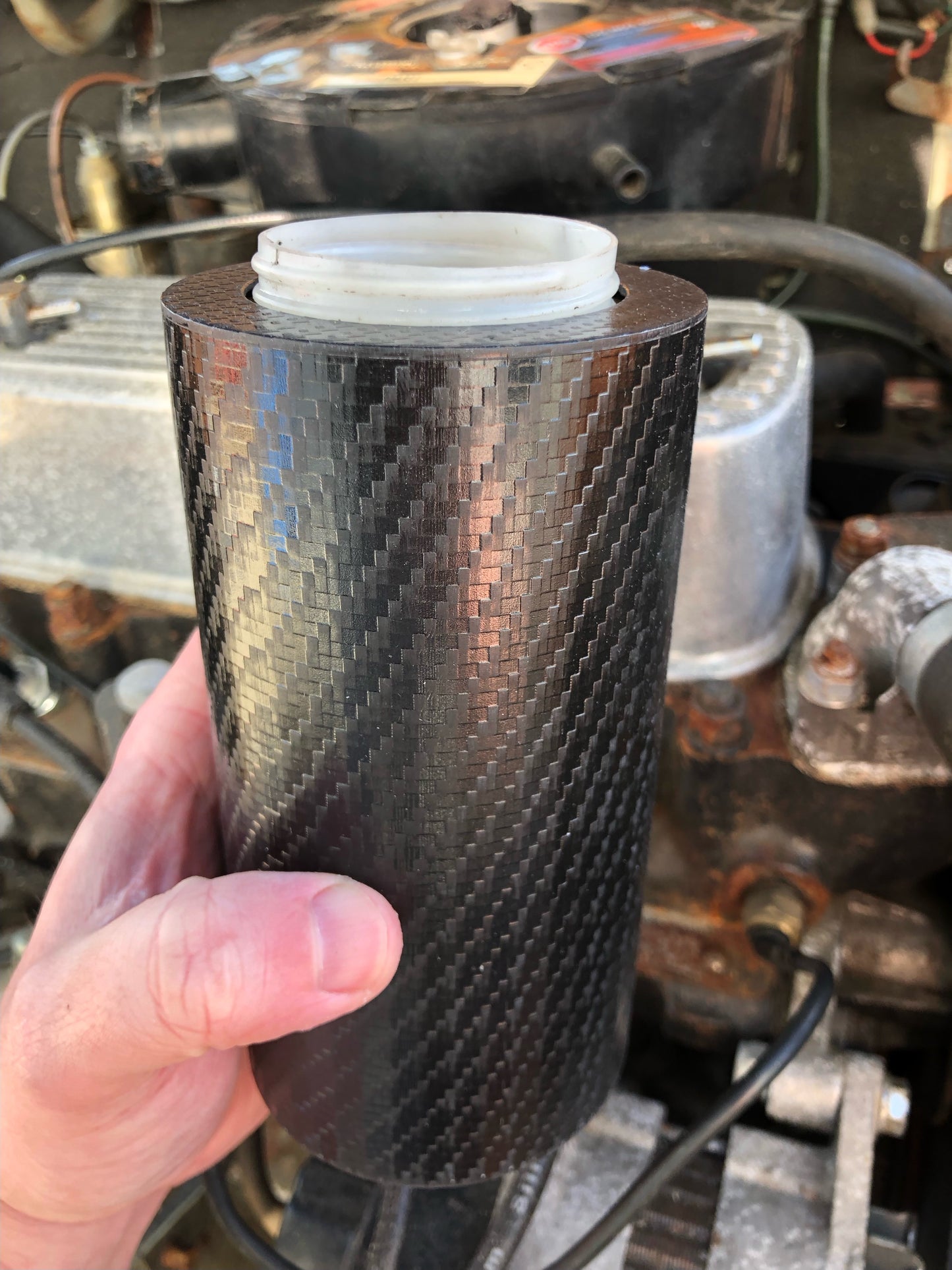 Washer Bottle Cover - Carbon Fiber Effect - Classic Mini